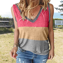 Load image into Gallery viewer, Women's Summer V-neck Sleeveless Stitching Vest