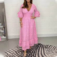 Load image into Gallery viewer, Loose High Waist Embroidered Dress