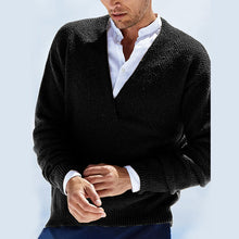 Load image into Gallery viewer, Solid Slim Long-sleeved V-neck Sweater