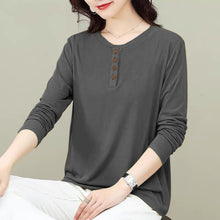 Load image into Gallery viewer, Solid Color Versatile Round Neck Tops