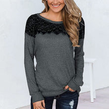 Load image into Gallery viewer, Lace Panel Solid T-Shirt