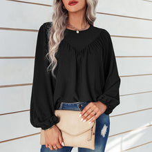 Load image into Gallery viewer, Solid Color Crew Neck Pullover Shirt