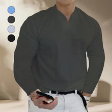 Load image into Gallery viewer, Athletic Long Sleeve V-Neck T-Shirt