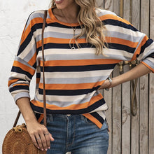 Load image into Gallery viewer, Round Neck Striped All-match Sweatshirt