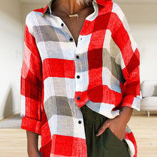 Load image into Gallery viewer, Women's Printed Long-sleeved Shirt Loose Plaid Shirt