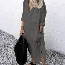 Load image into Gallery viewer, Casual Solid Color Pocket Dress