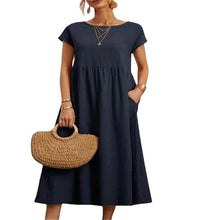 Load image into Gallery viewer, Long Round Neck A-line Dress