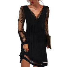 Load image into Gallery viewer, Lace V-Neck Evening Dress