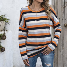 Load image into Gallery viewer, Round Neck Striped All-match Sweatshirt