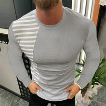 Load image into Gallery viewer, Panelled Striped Slim-fit T-shirt