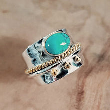 Load image into Gallery viewer, Withinhand Sterling Silver Turquoise Wide Band Ring