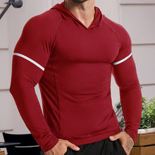 Load image into Gallery viewer, Long Sleeve Workout Hoodie Shirts for Men