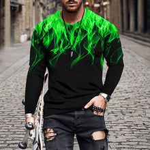 Load image into Gallery viewer, Flame Print Long Sleeve T-Shirt