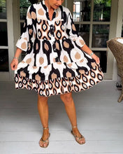 Load image into Gallery viewer, Printed 3/4 Sleeve Dress