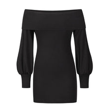 Load image into Gallery viewer, Balloon Sleeve Ribbed Dress