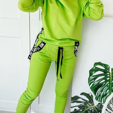 Load image into Gallery viewer, Zipper Design Letter Print Hooded Top & Pockets Pants