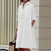 Load image into Gallery viewer, Loose Shirt Dress With Pockets