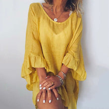 Load image into Gallery viewer, Ruffled Linen Dress