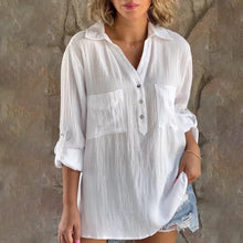 Load image into Gallery viewer, Solid Color Blouse with V-neck
