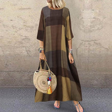 Load image into Gallery viewer, 3/4 Sleeve Plaid Dress