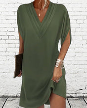 Load image into Gallery viewer, Slit sleeve solid color elegant dress