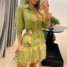 Load image into Gallery viewer, Women's Shirt Knee Length Dress