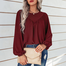 Load image into Gallery viewer, Solid Color Crew Neck Pullover Shirt