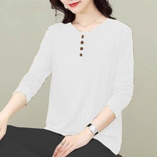 Load image into Gallery viewer, Solid Color Versatile Round Neck Tops