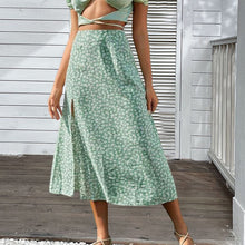 Load image into Gallery viewer, Women's Floral Print Side Slit Midi Long Boho Skirt