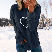 Load image into Gallery viewer, Heart Print Crewneck Sweatshirt