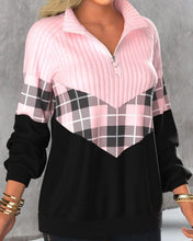 Load image into Gallery viewer, Ljusrosa tröja med stativkrage och dragkedja