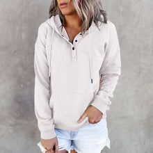 Load image into Gallery viewer, Long Sleeve Loose Casual Hooded Drawstring Pocket Sweatshirt