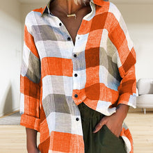 Load image into Gallery viewer, Women's Printed Long-sleeved Shirt Loose Plaid Shirt