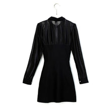 Load image into Gallery viewer, Sheer Mesh & Stripes Keyhole Front Bodycon Dress