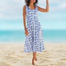 Load image into Gallery viewer, Round Neck Elegant Beach Sleeveless Midi Dresses