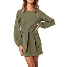 Load image into Gallery viewer, Women's Elegant Knitted Bodycon Tie Waist Sweater Pencil Dress