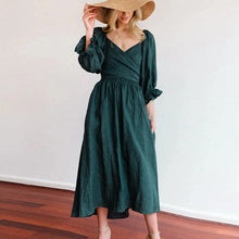 Load image into Gallery viewer, French Ruffled Lantern Sleeves Multi-wear Dress