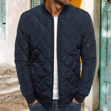 Load image into Gallery viewer, Men's Bomber Quilted Diamond Padded Jacket