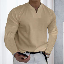 Load image into Gallery viewer, Athletic Long Sleeve V-Neck T-Shirt