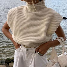 Load image into Gallery viewer, Solid Color Sleeveless Turtleneck Sweater