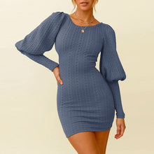 Load image into Gallery viewer, Knitted Long Sleeve Short Dress