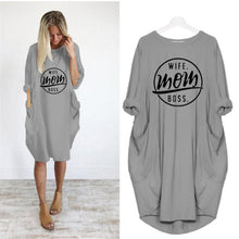 Load image into Gallery viewer, "Wife-Mom-Boss" Printed Dress