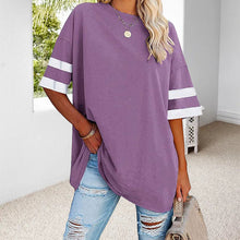 Load image into Gallery viewer, Loose Crew Neck Contrast T-Shirt