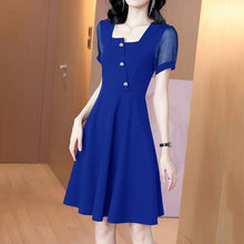 Load image into Gallery viewer, Square Neck Mesh Short Sleeve Dress