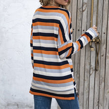 Load image into Gallery viewer, Round Neck Striped All-match Sweatshirt