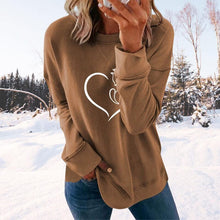 Load image into Gallery viewer, Heart Print Crewneck Sweatshirt