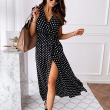 Load image into Gallery viewer, V-neck Polka Dot Print Dress