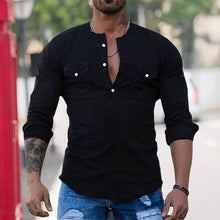 Load image into Gallery viewer, Solid Color Slim Fit Long Sleeve T-Shirt