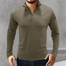 Load image into Gallery viewer, High-neck Long-sleeved Zippered T-shirt