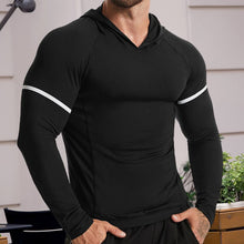 Load image into Gallery viewer, Long Sleeve Workout Hoodie Shirts for Men